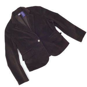 B.U.M. Equipment Brown Velour Fitted Blazer, XL
